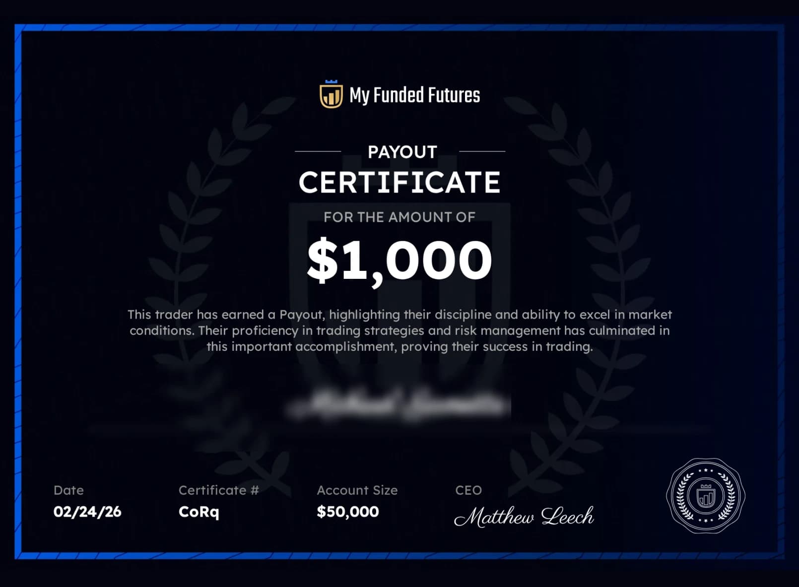 My Funded Futures — $1,000